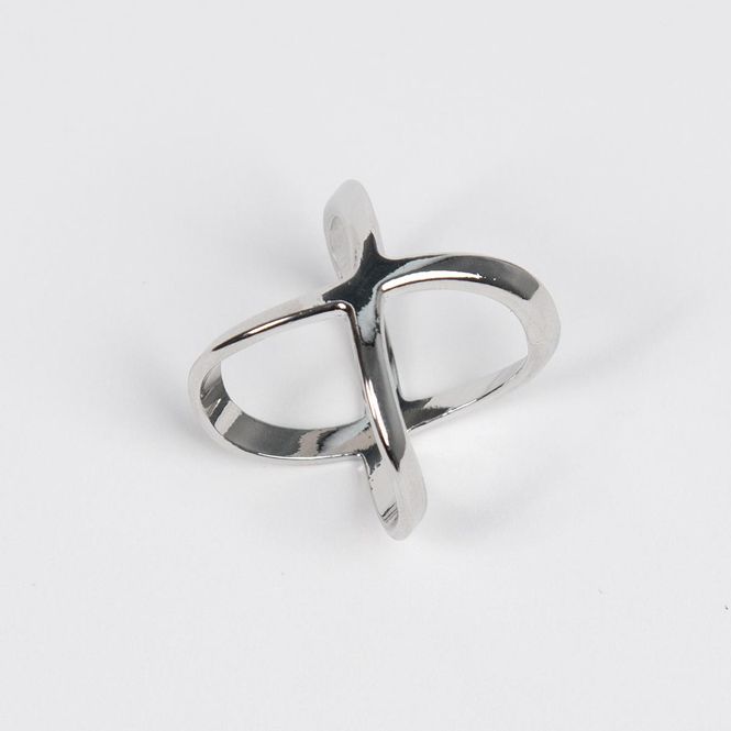 Hovedbilde Stor skjerf ring enkel X - sølv