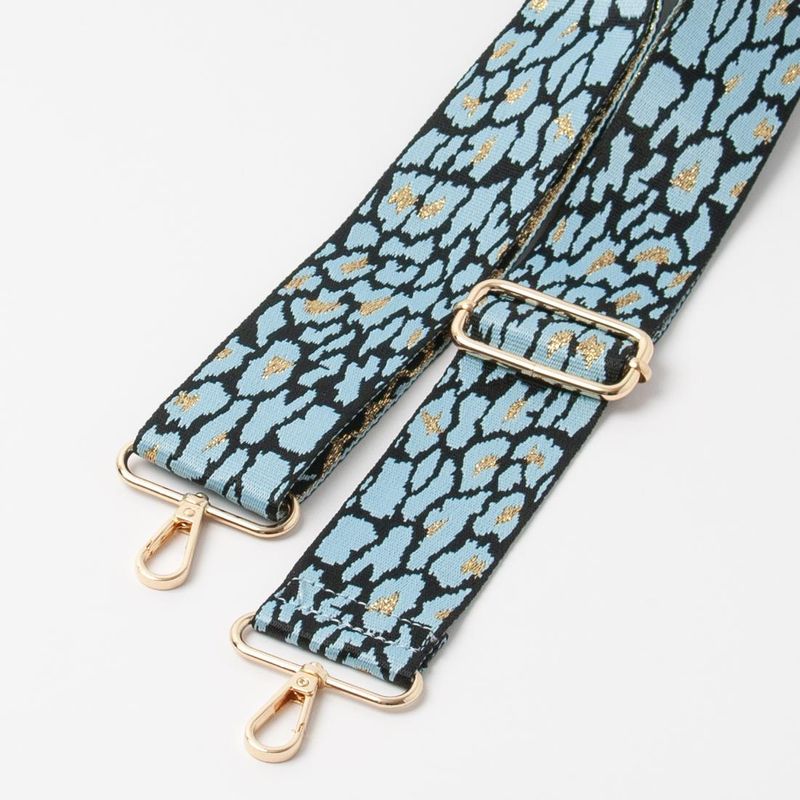Skulderrem med snake mønster - lys blå