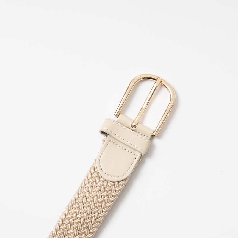 Strikkbelte, gull - lys beige