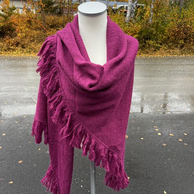 Hovedbilde Sjal i mohairmix - mørk rosa