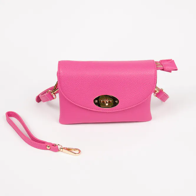 Hovedbilde DANIELLE clutch sterk rosa i imitert skinn