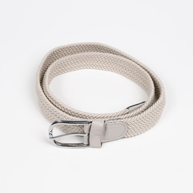 Hovedbilde Strikkbelte, sølv - blek beige