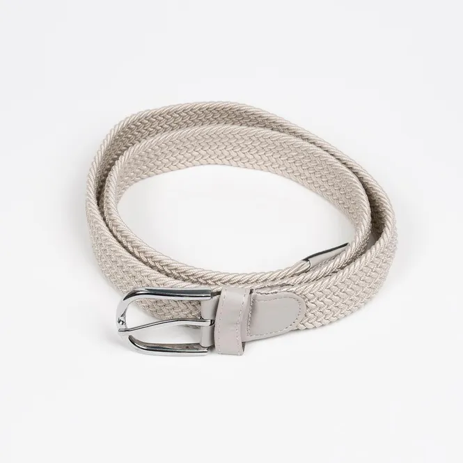Hovedbilde Strikkbelte, sølv - blek beige