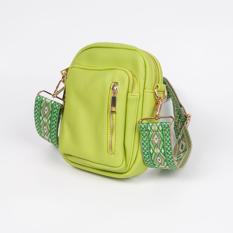 LEVI citybag med mønstret rem - lime